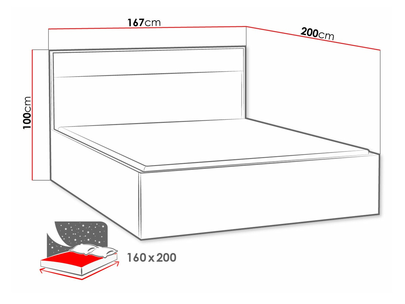 Krevet Etrmoni 113 (Svetlo drvo + Hrast)