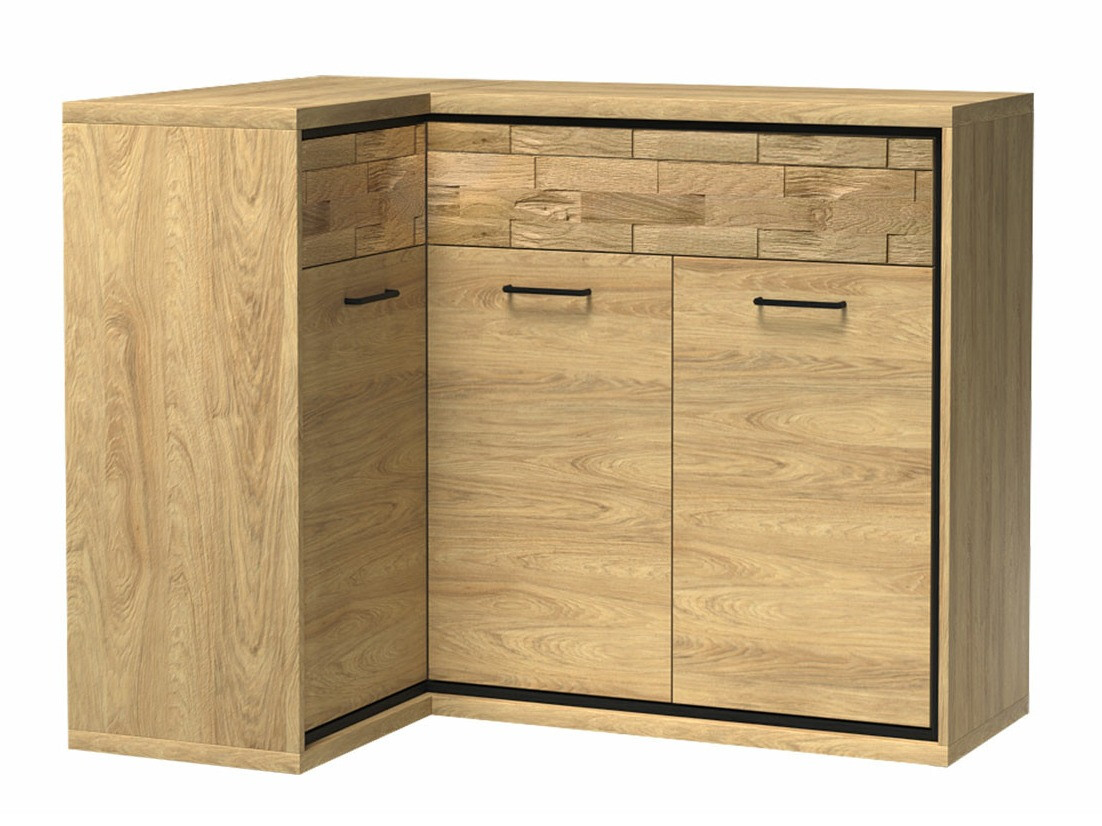 Ugaona komoda Etrmoni 121 (Svetlo drvo + Hrast)