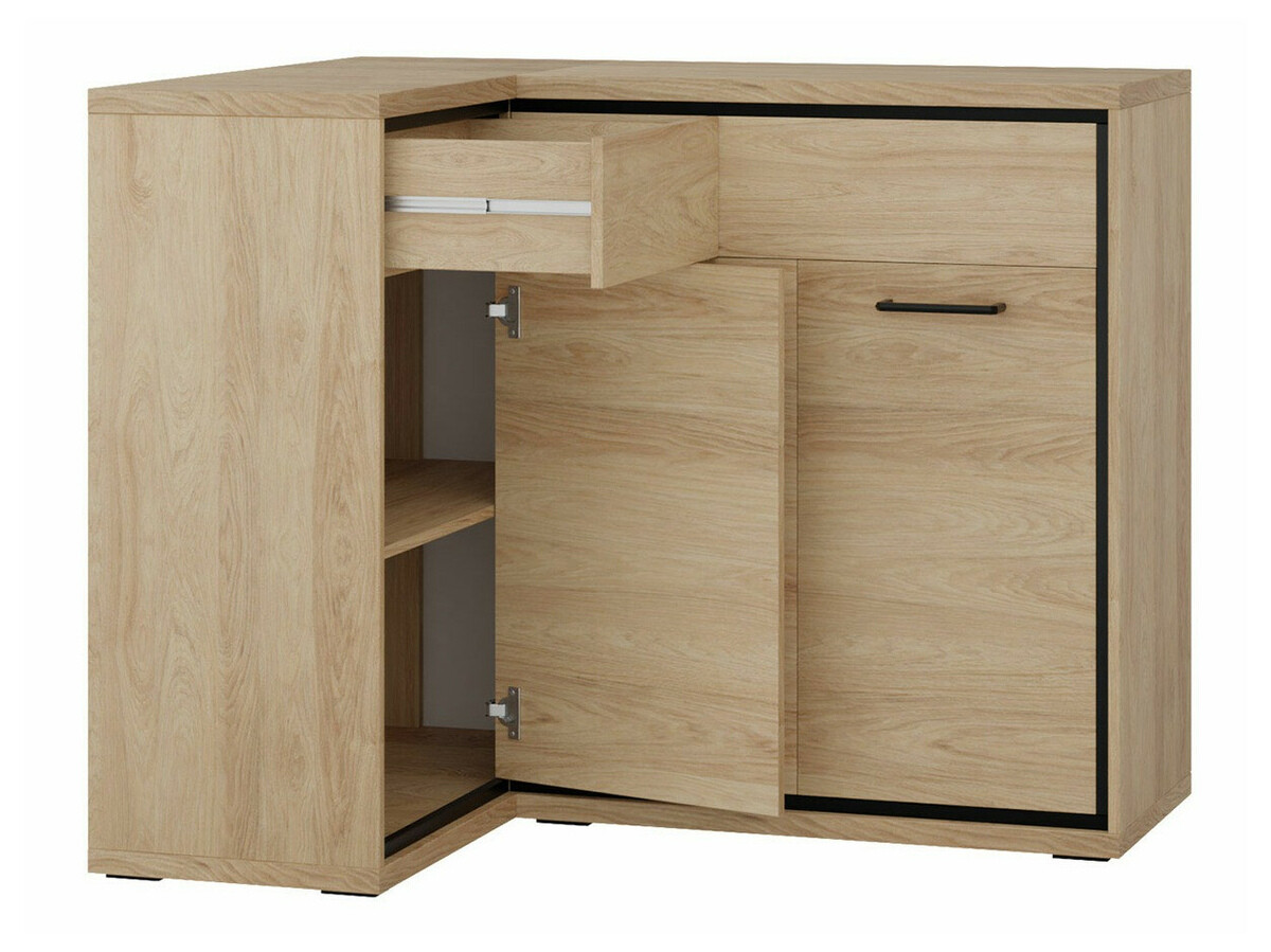 Ugaona komoda Etrmoni 121 (Svetlo drvo + Hrast)