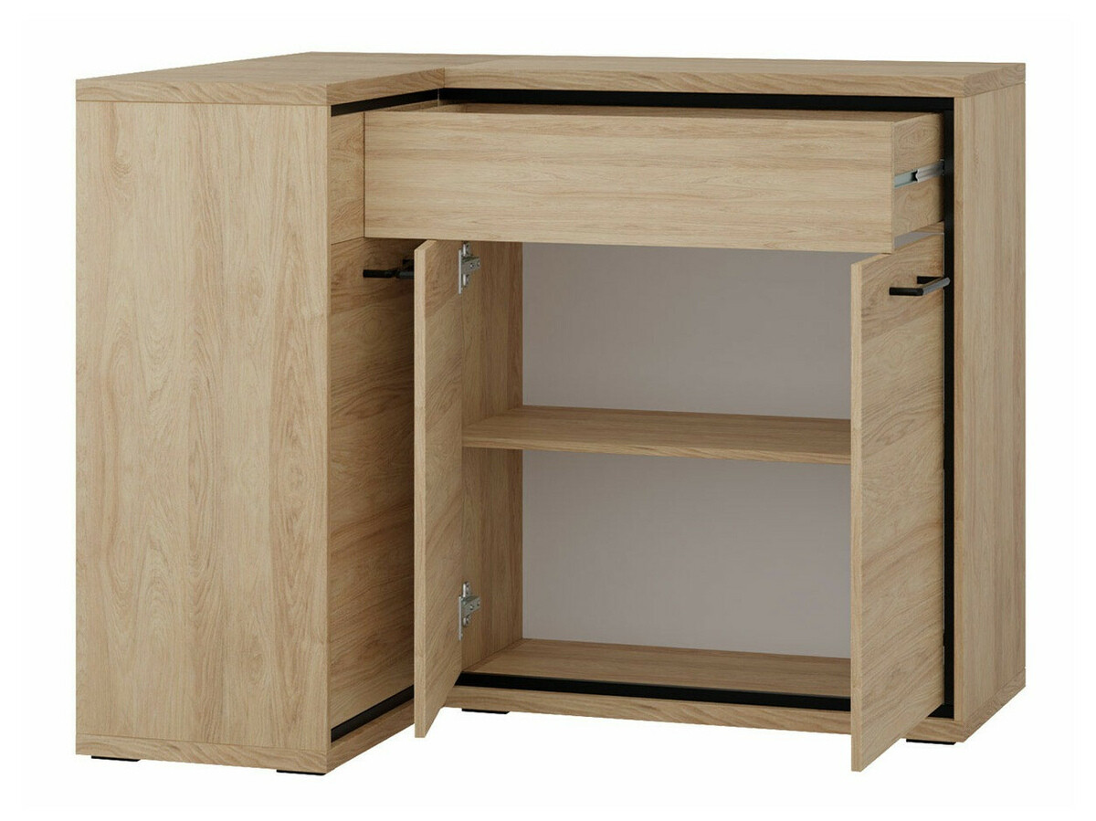 Ugaona komoda Etrmoni 121 (Svetlo drvo + Hrast)