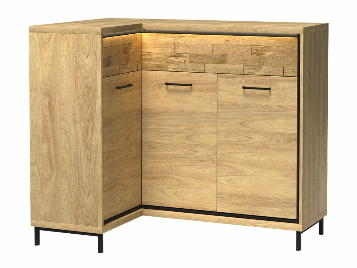 Ugaona komoda Etrmoni 121 (Svetlo drvo + Hrast)