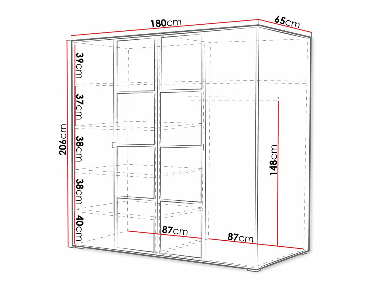 Ormar Toledo 117 (Belo + Crno)
