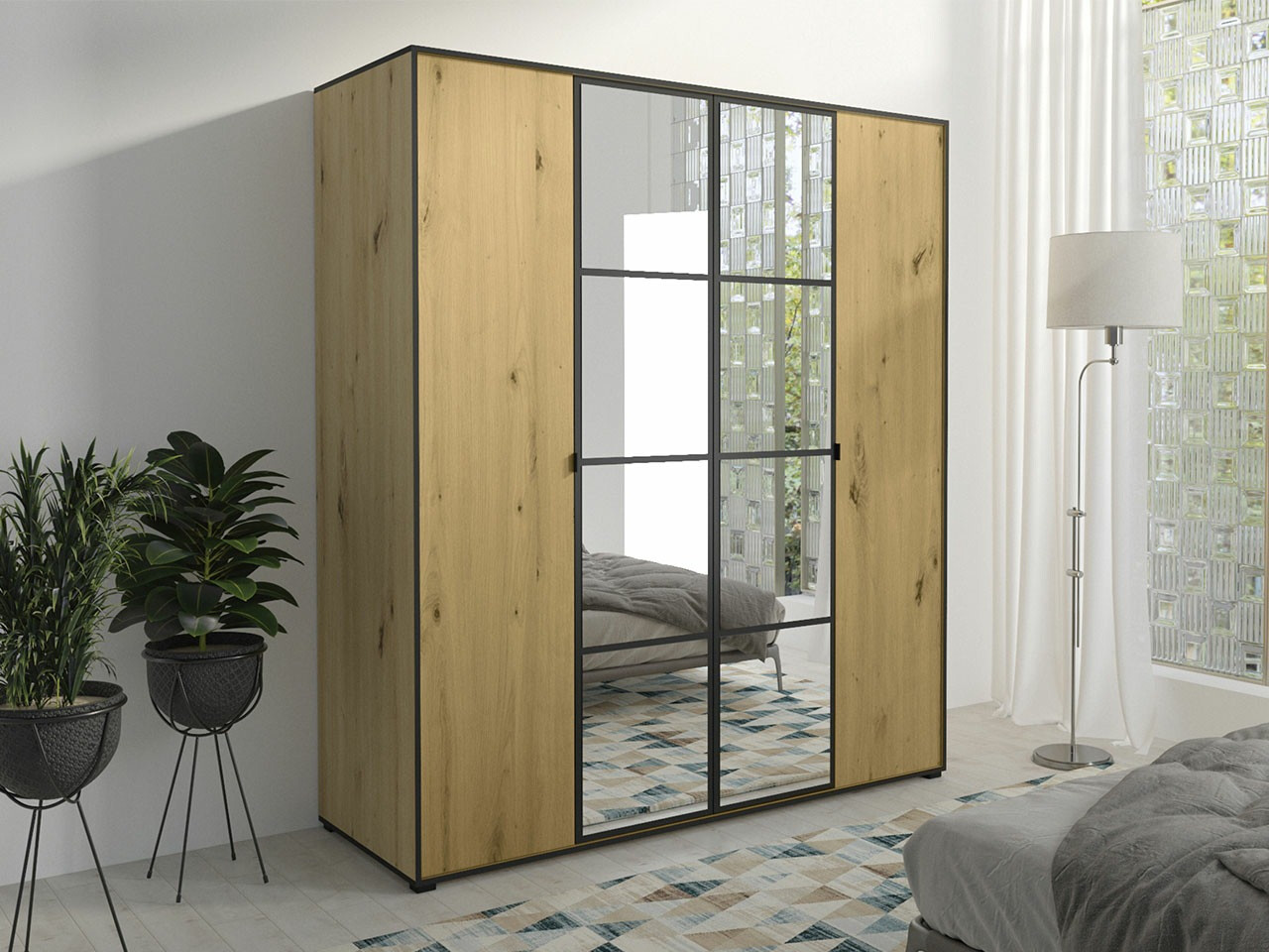 Ormar Toledo 117 (Zanatski hrast + Crno)