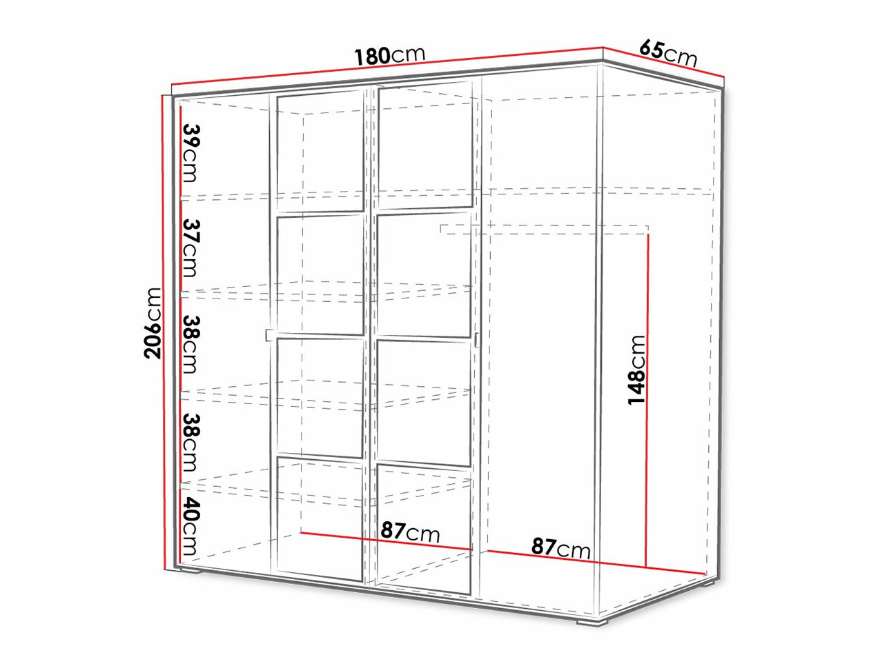 Ormar Toledo 117 (Zanatski hrast + Crno)