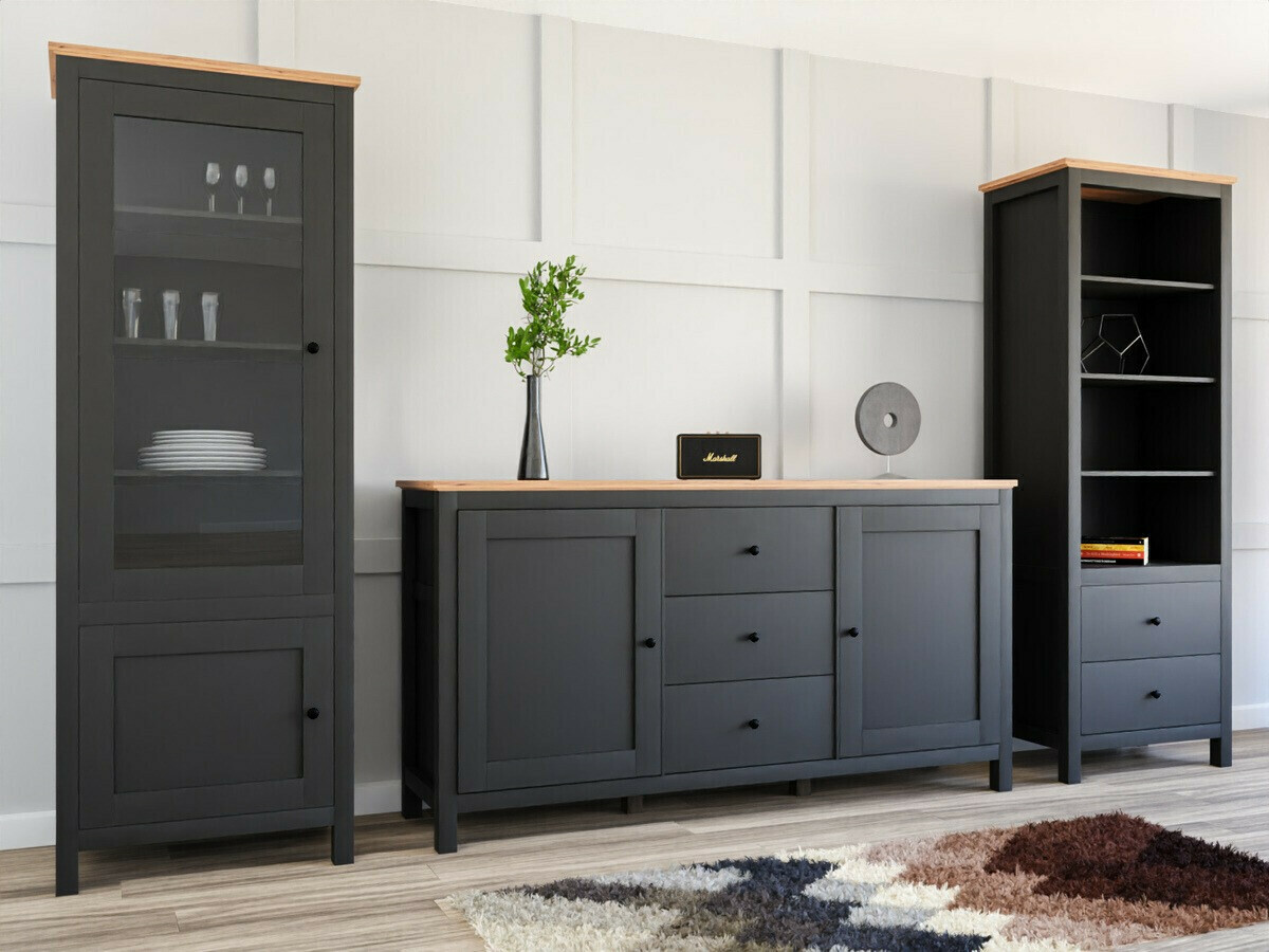 Polica Sordoro 113 (Grafit + Artisan hrast)