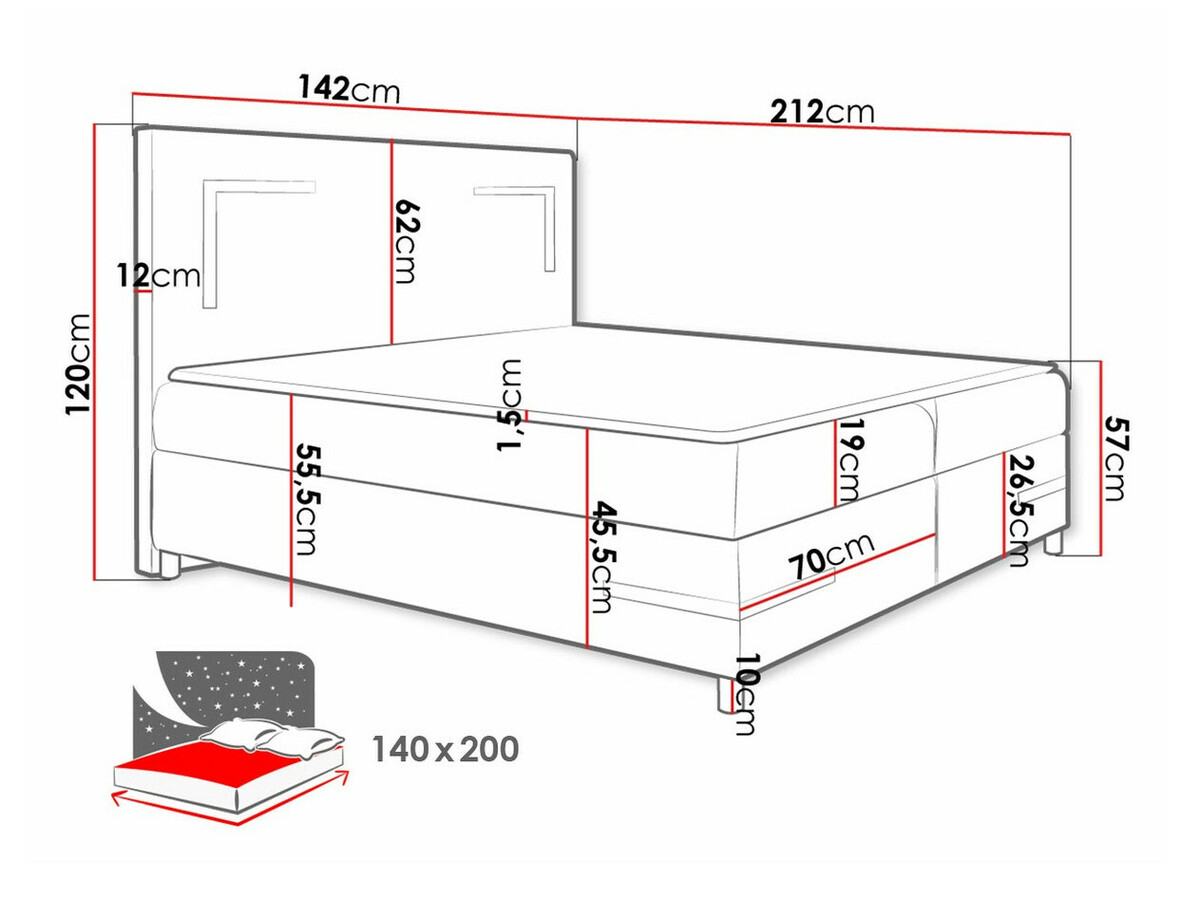 Boxspring krevet Baltimore 173 (Fresh 13)