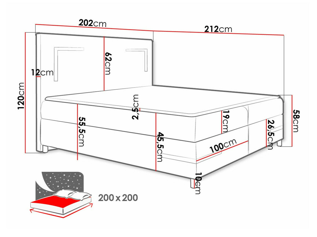 Boxspring krevet Baltimore 173 (Fresh 37)