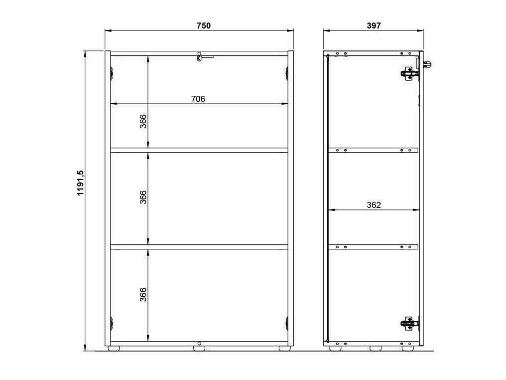 Ormarić Fivcalu 102 (Navarra hrast + Graphite)