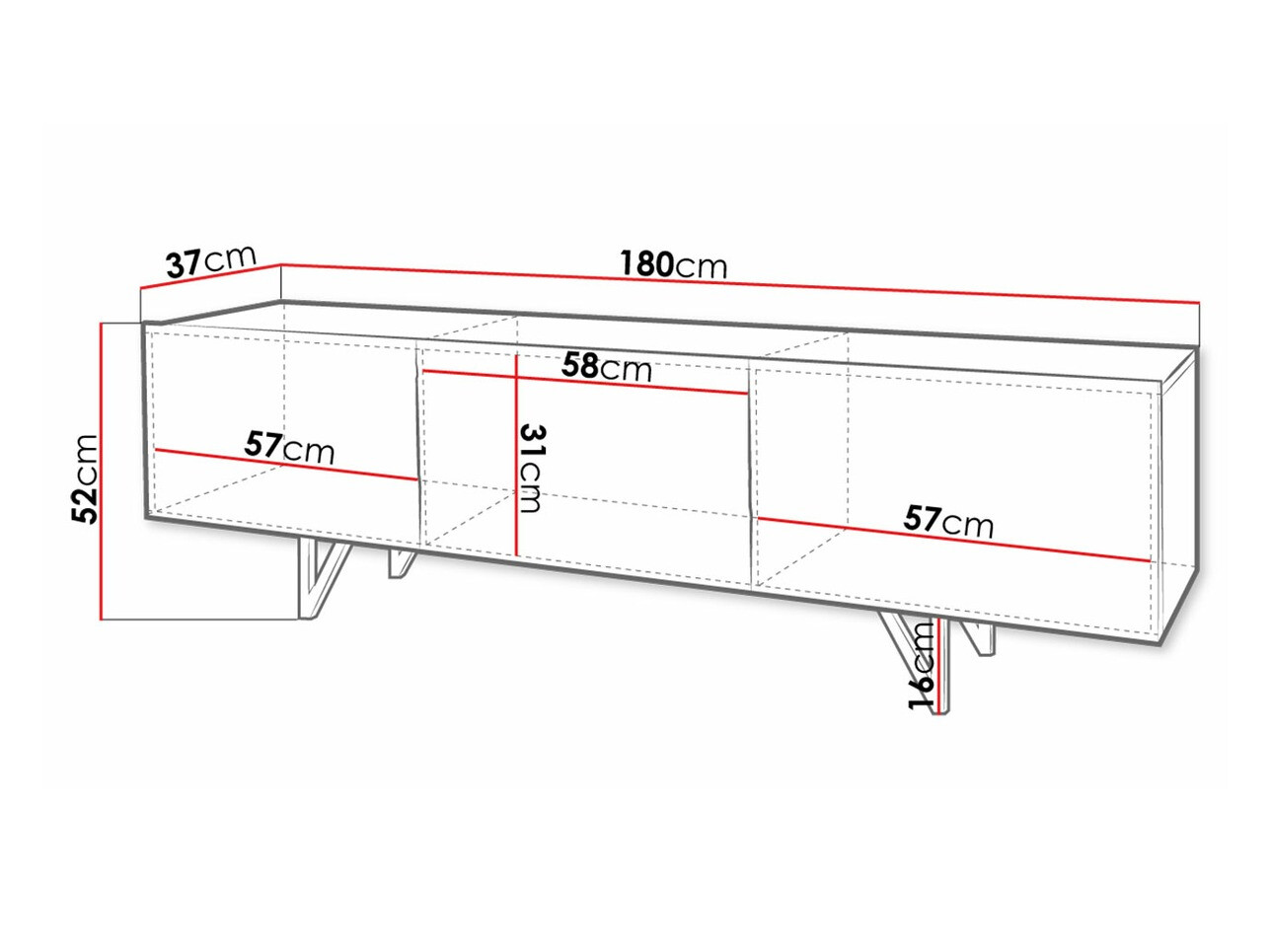 TV komoda Mavmave 100 (Belo + Sjajno belo)