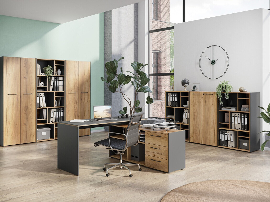 Polica Fivcalu 105 (Navarra hrast + Grafit)