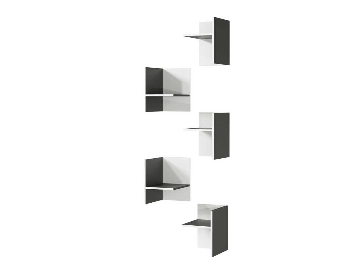 Set polica Fivcalu 106 (Belo + Grafit)