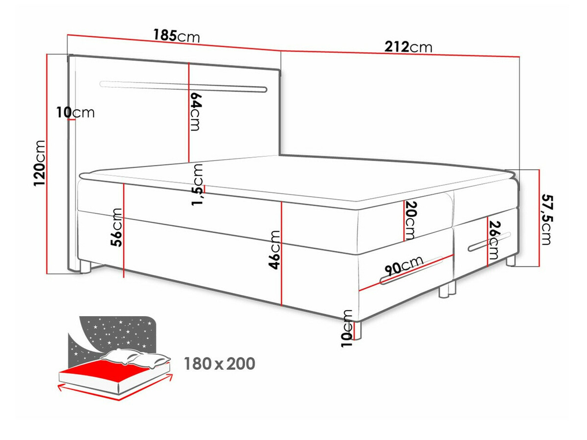 Boxspring krevet Pluvia (Soft 033)