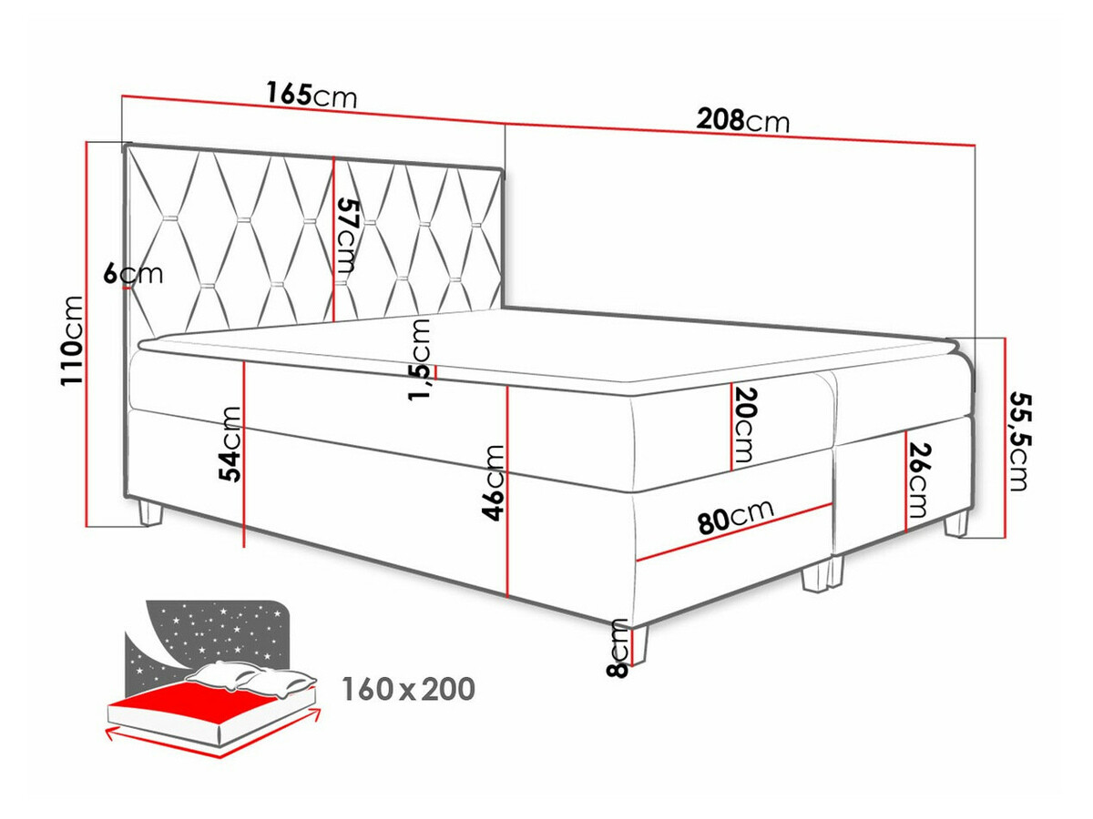Boxspring krevet Baltimore 176 (Fresh 11)