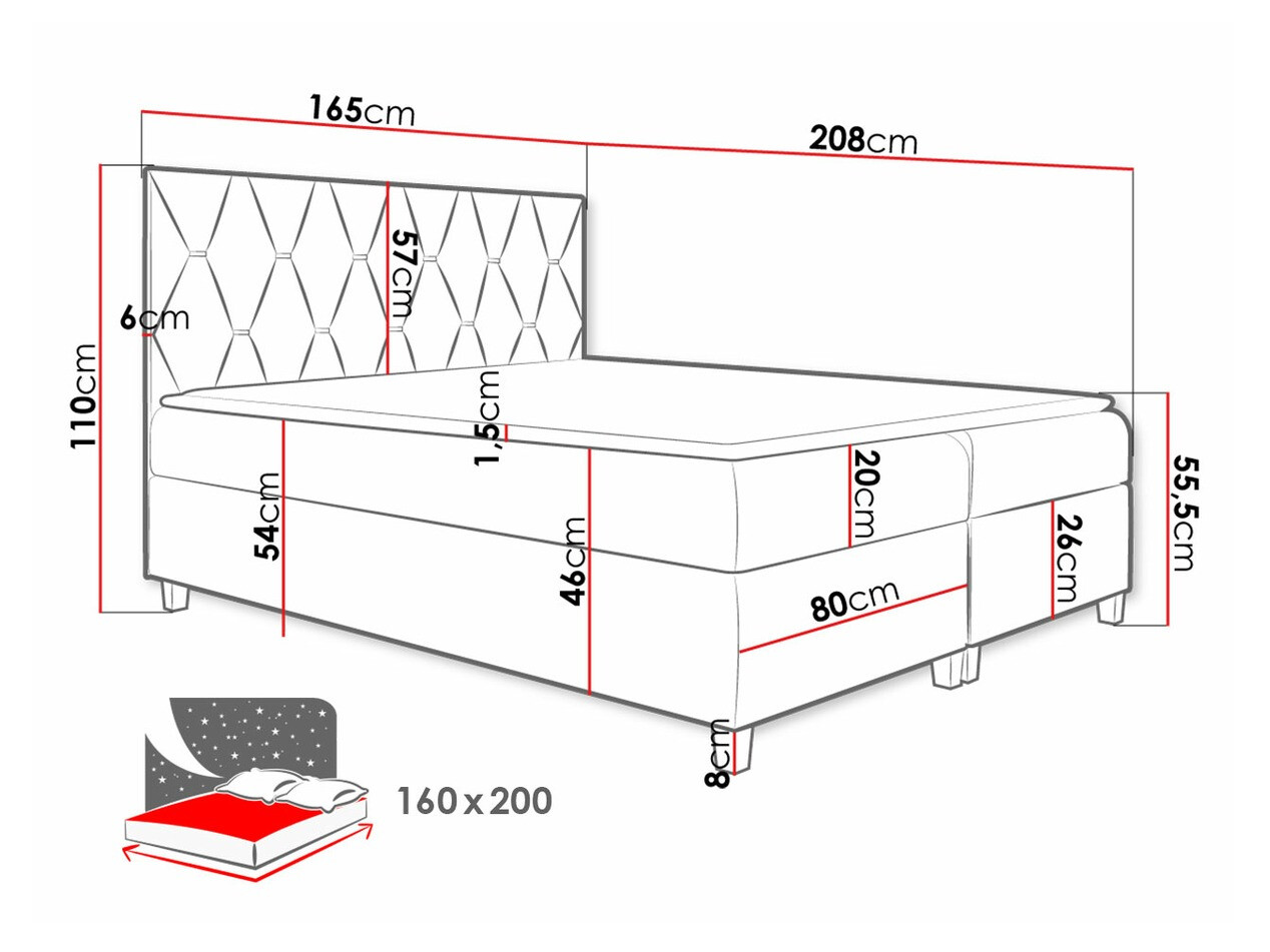 Boxspring krevet Baltimore 176 (Fresh 1)