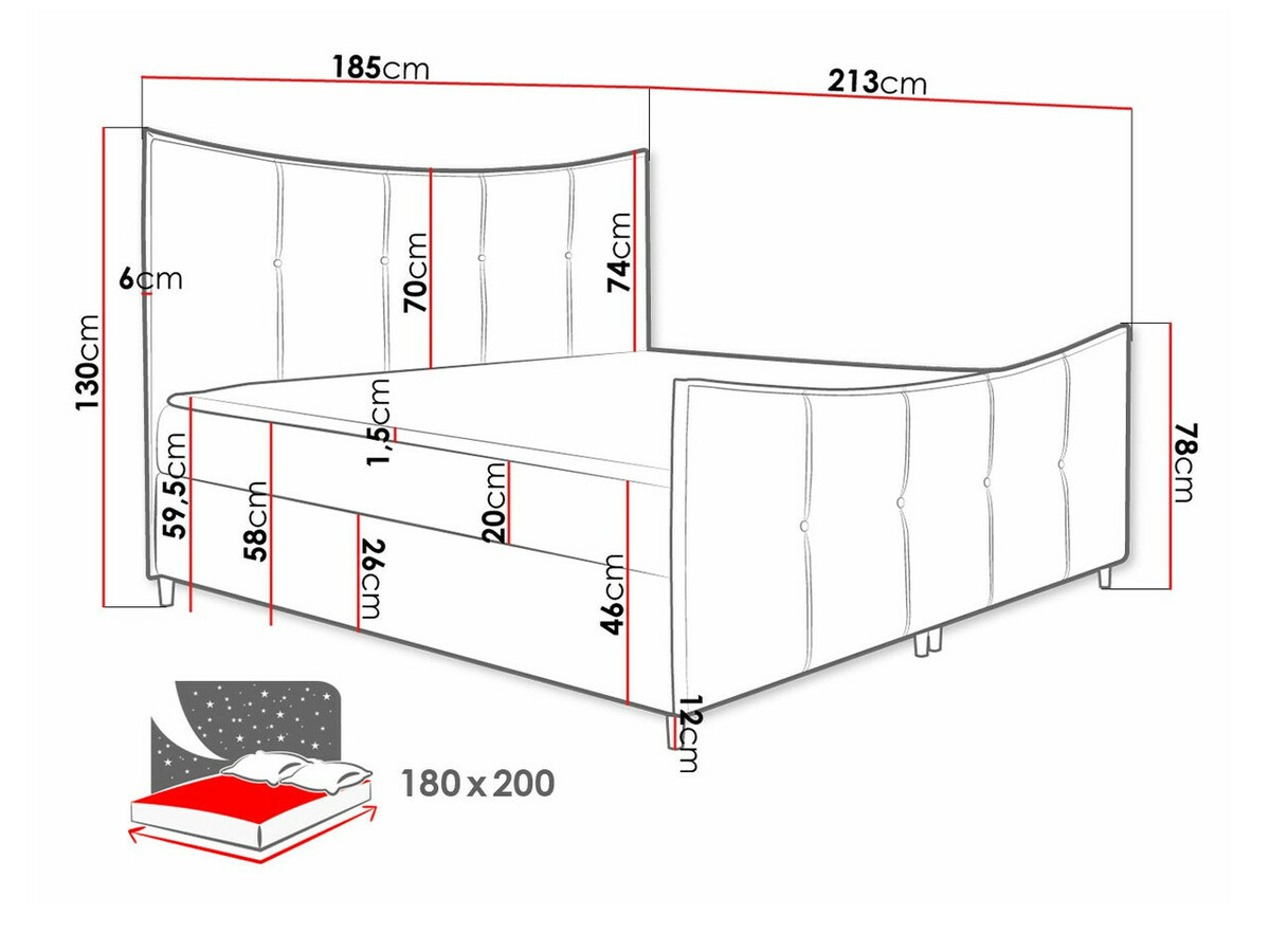 Boxspring krevet Baltimore 177 (Fresh 33)