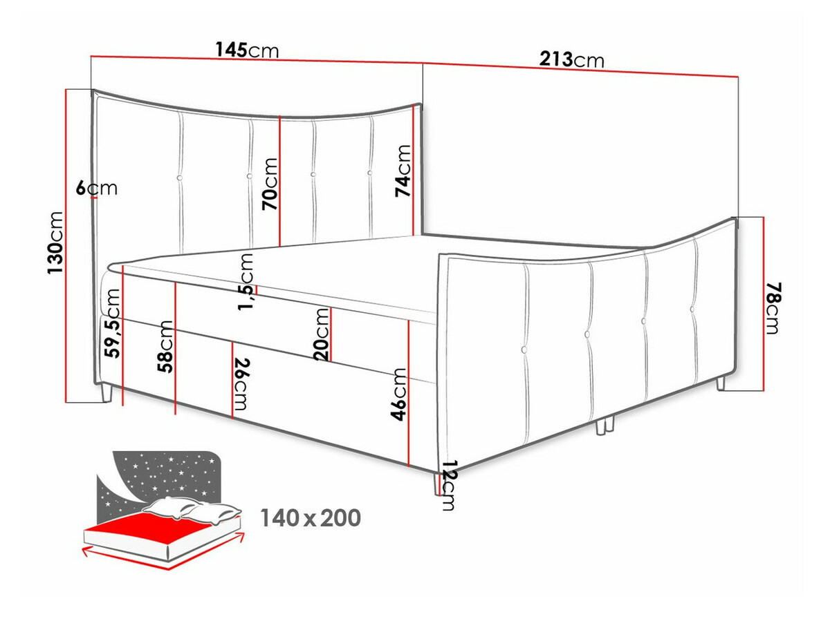 Boxspring krevet Fons (Fresh 14)