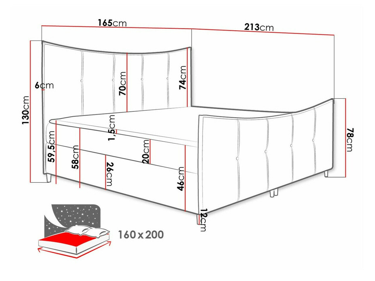 Boxspring krevet Fons (Fresh 37)