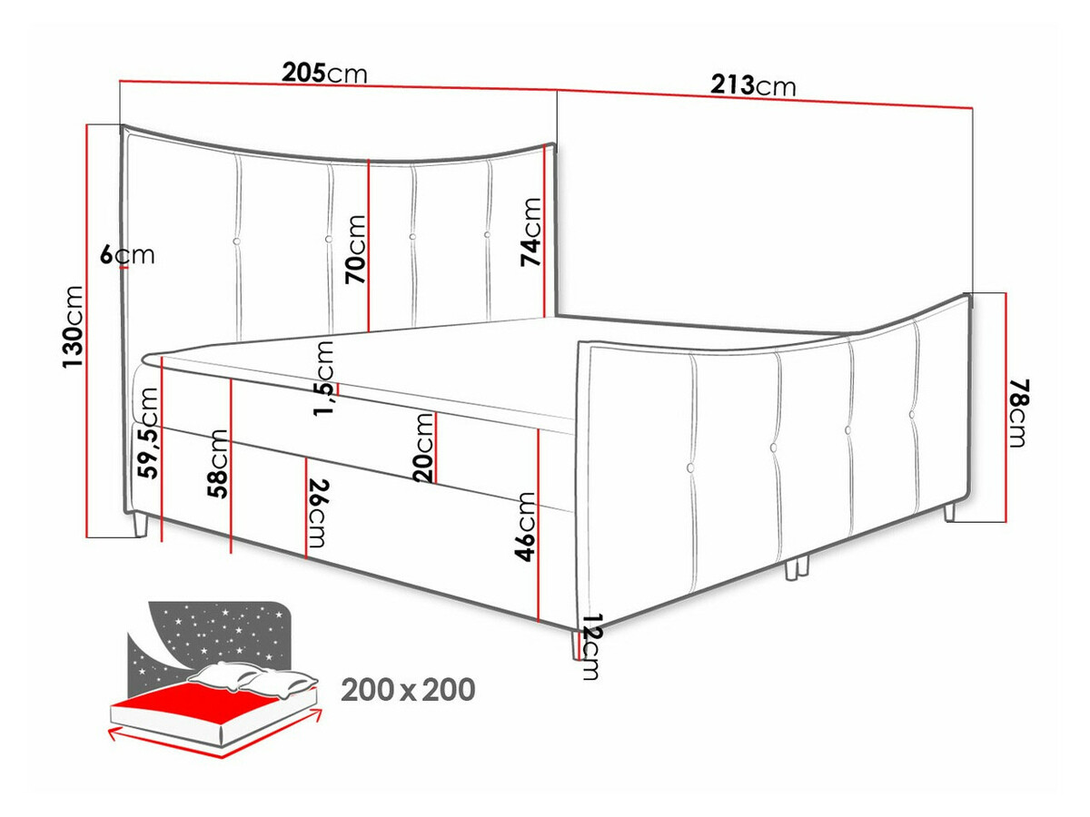 Boxspring krevet Fons (Fresh 8)