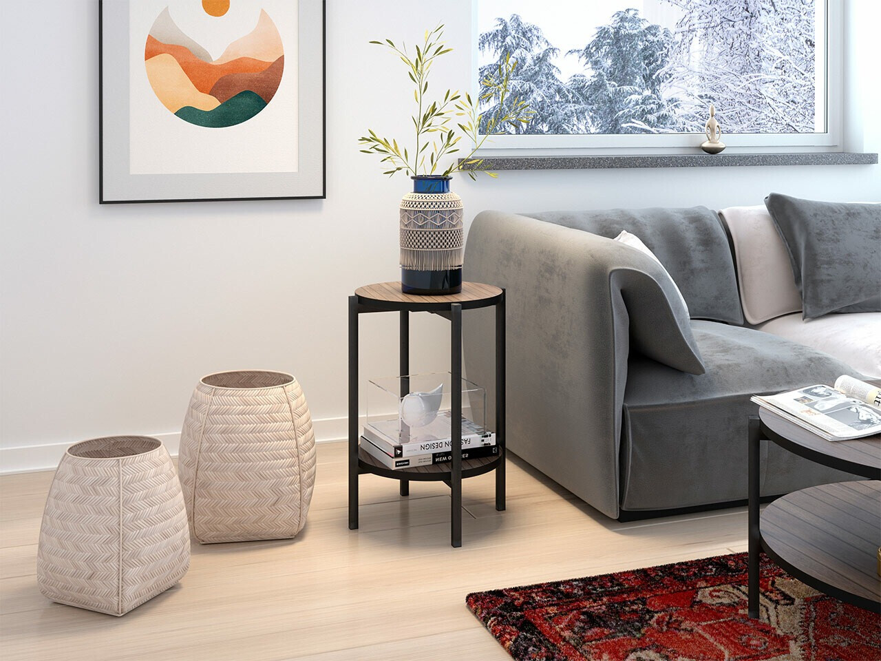 Side table Comfivo 221 (Braon + Crno)