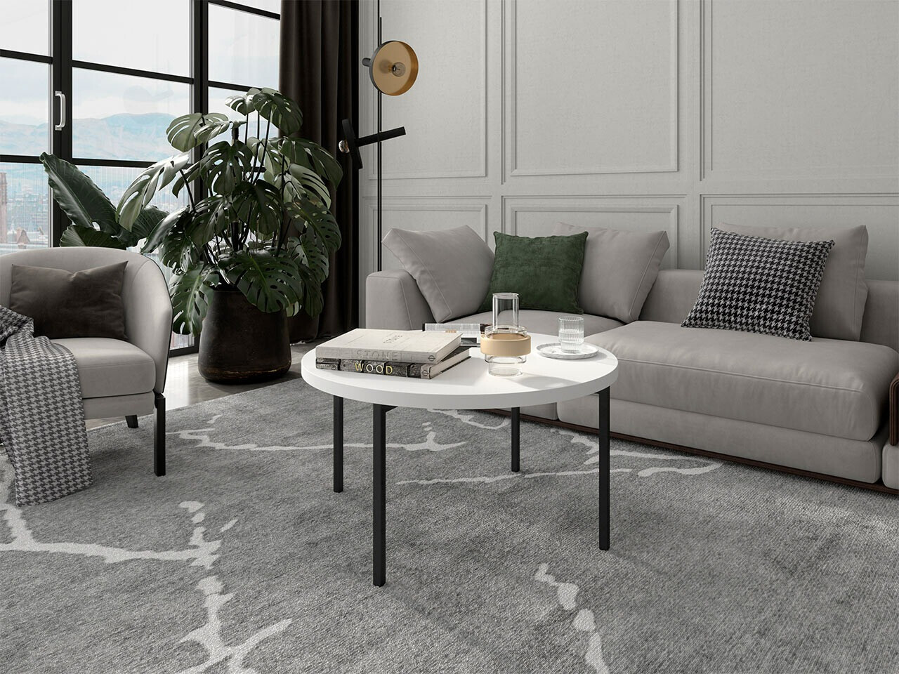 Stočić za kafu Providence 178 (Belo + Crno)