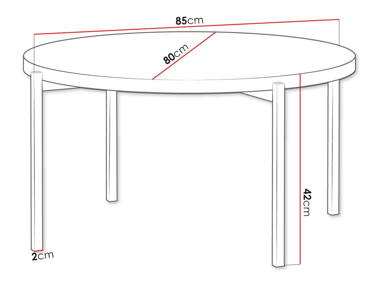 Stočić za kafu Providence 180 (Zanatski hrast + Crno)
