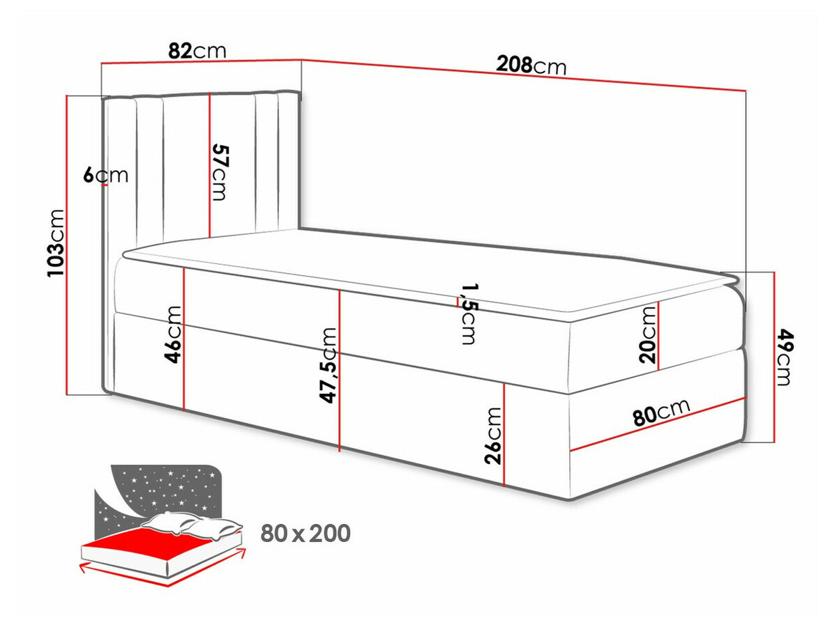 Boxspring krevet Mel I (Kameleon 59)