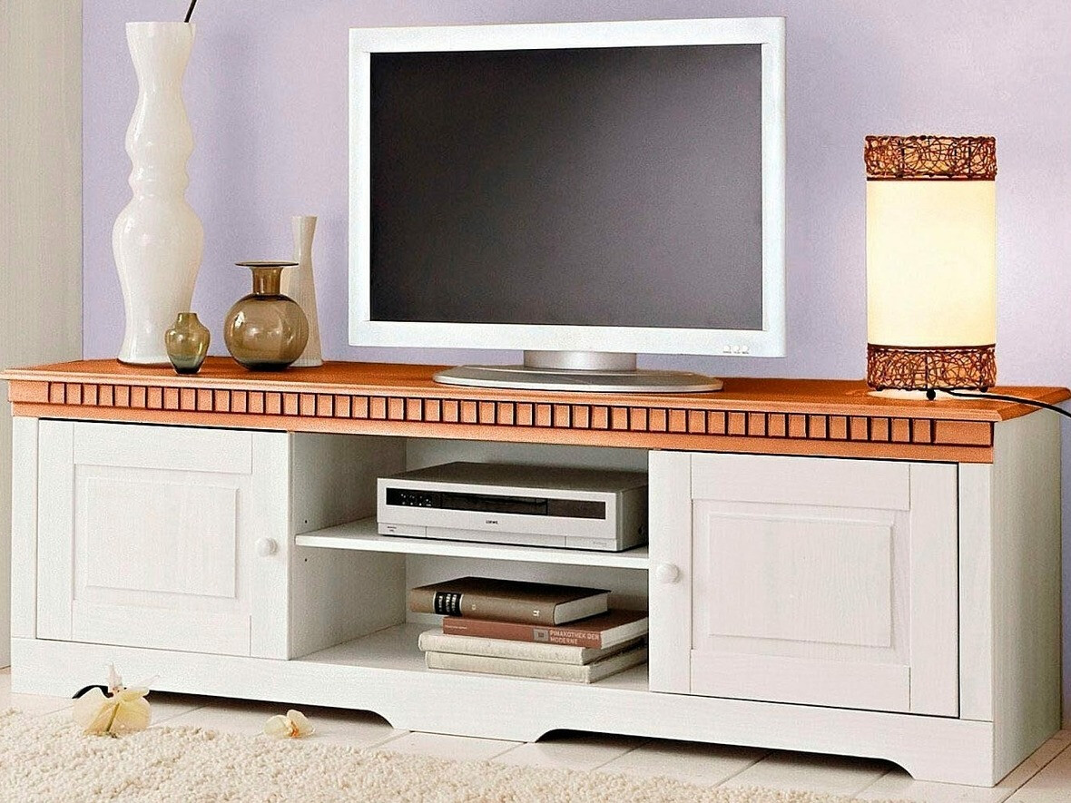 TV komoda Cavfelo 108 (Belo + Medeni hrast)