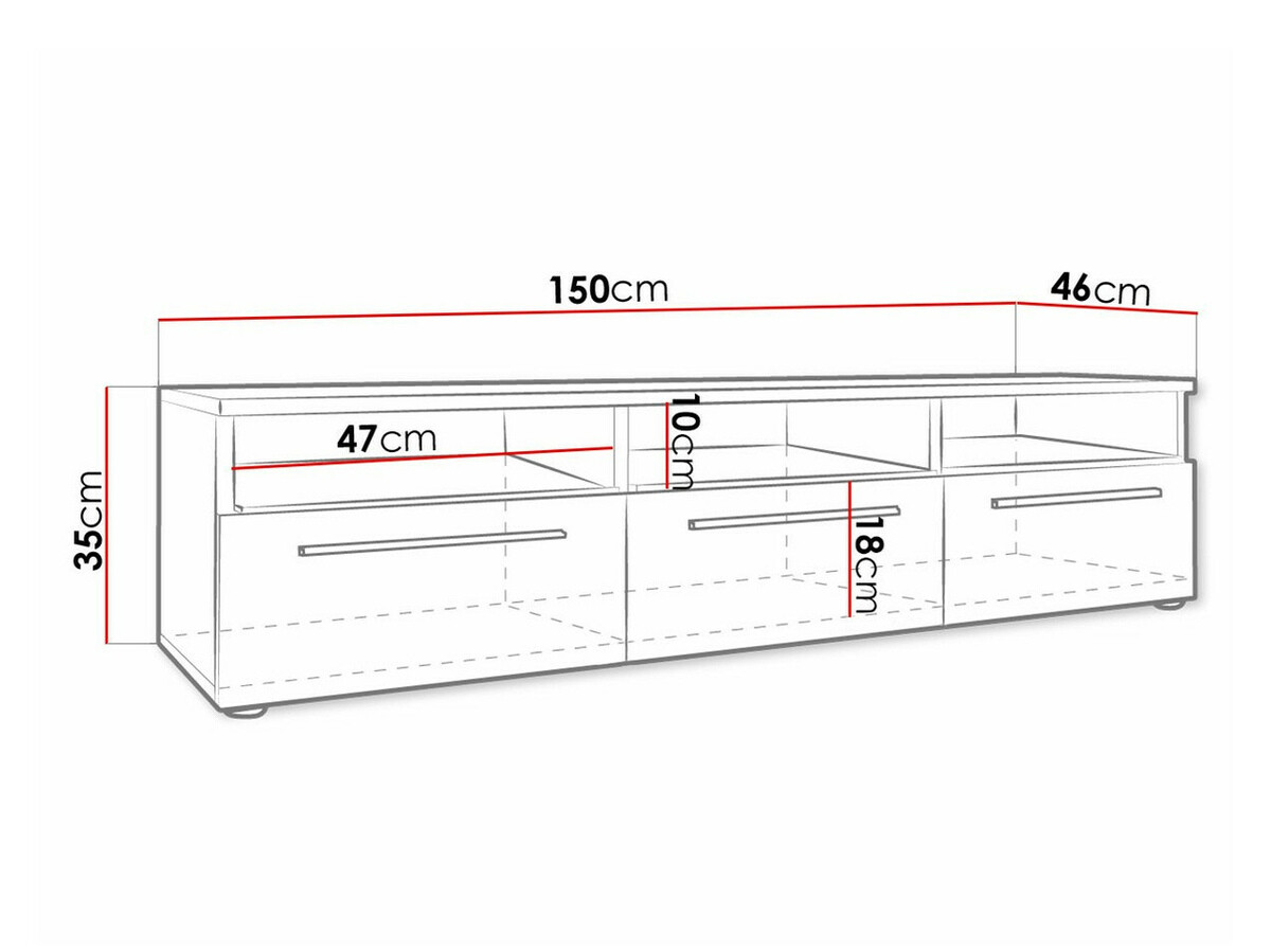 TV sto Nashville 100 (Belo + Sjajno belo)