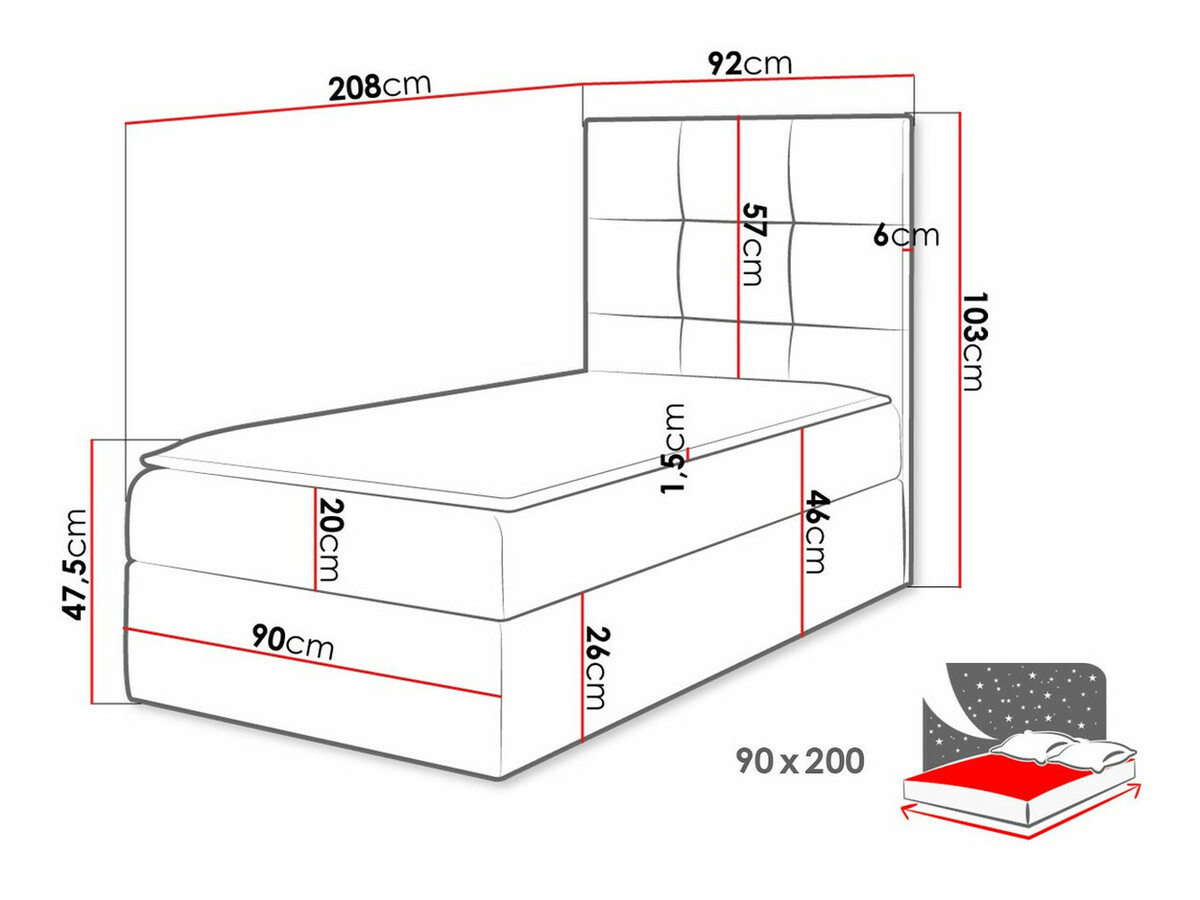 Boxspring krevet Nomen (Soft 020)