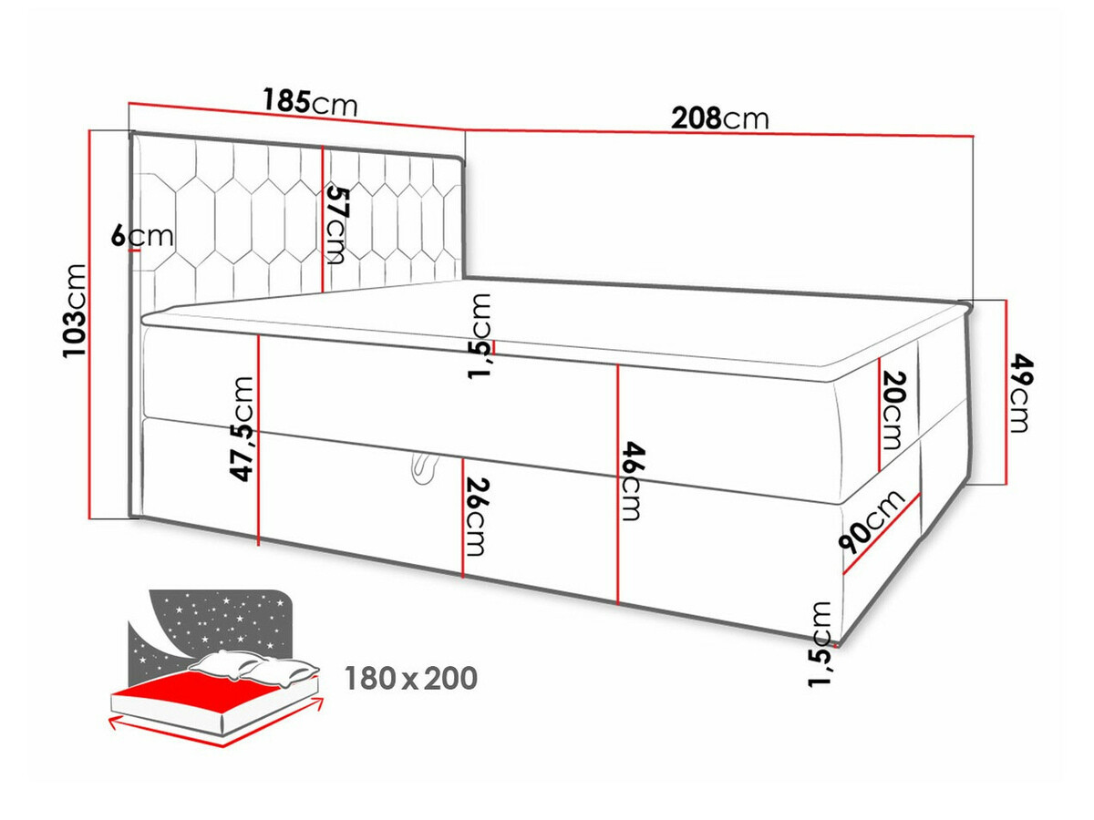 Boxspring krevet Pons III (Fresh 37)