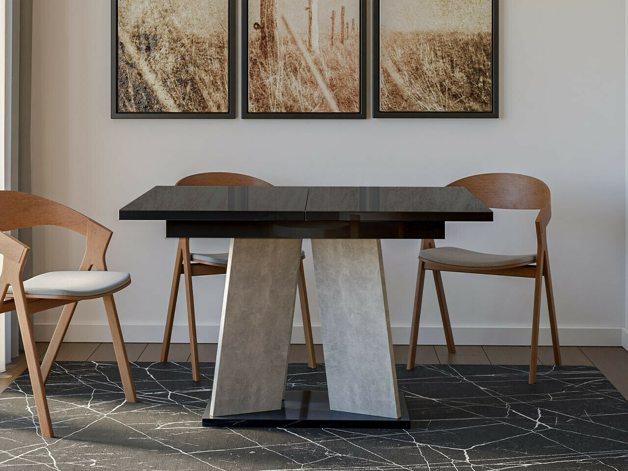 Sto Goodyear 107 (Crna visoki sjaj + Boja betona)