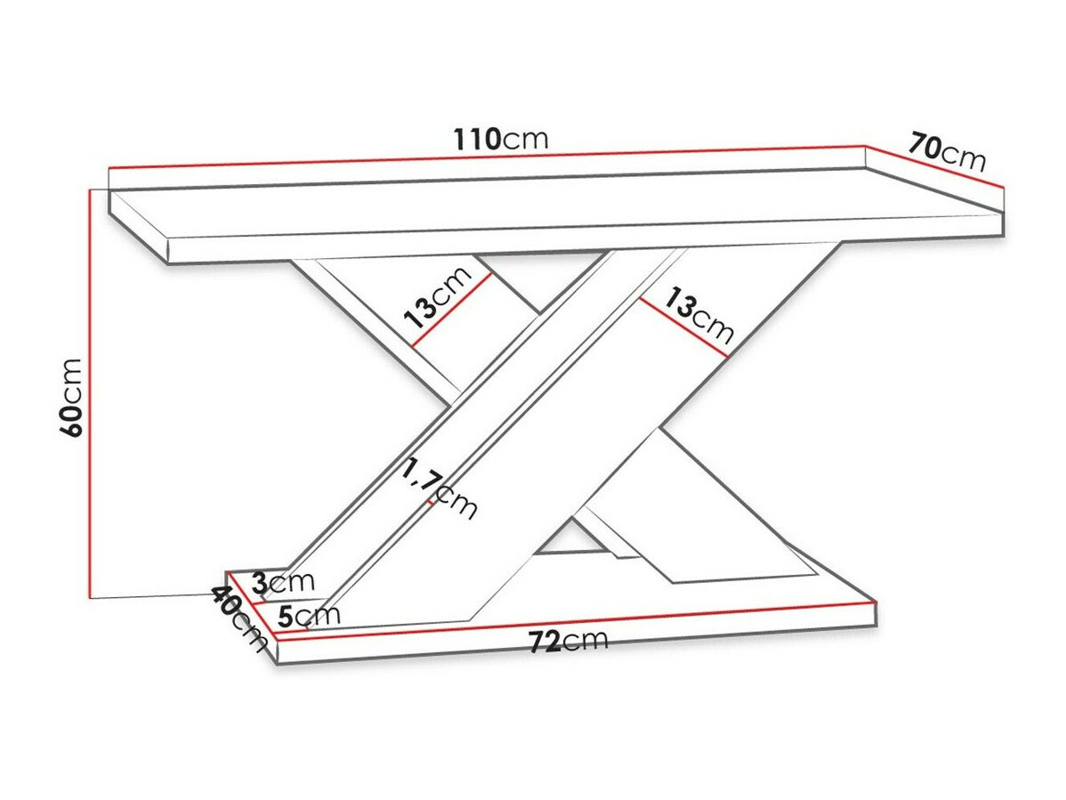 Stočić za kafu Goodyear 116 (Crna visoki sjaj + Boja betona)