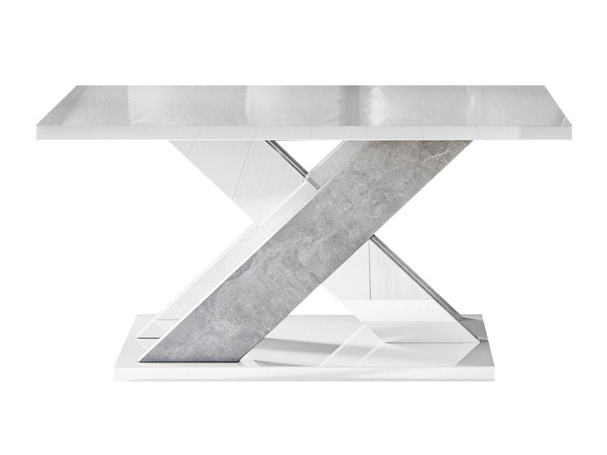 Stočić za kafu Goodyear 116 (Sjajno belo + Boja betona)