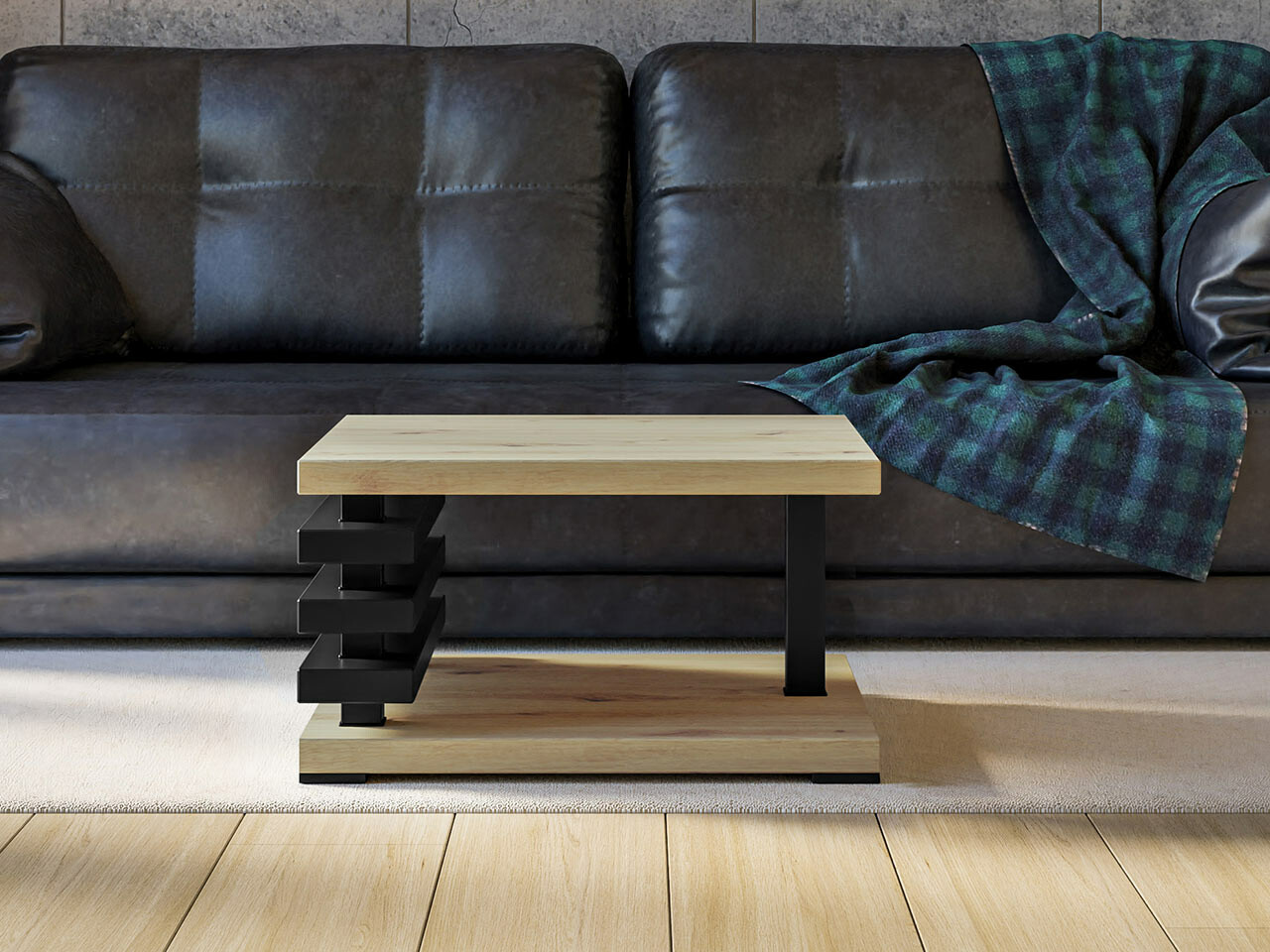 Stočić za kafu Goodyear 122 (Zanatski hrast + Crno)