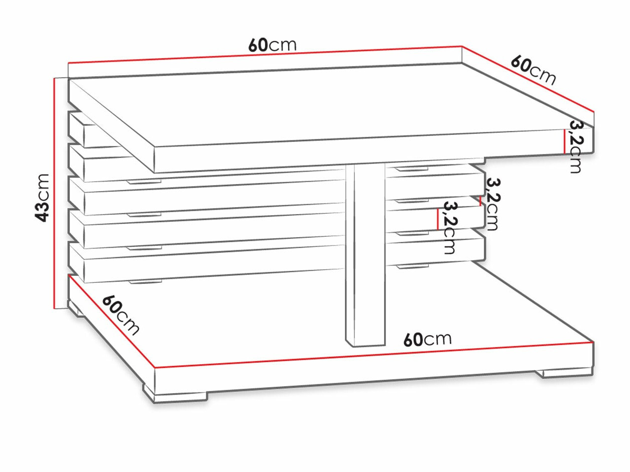 Stočić za kafu Goodyear 123 (Zanatski hrast)