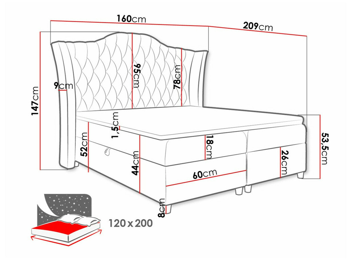 Boxspring krevet Baltimore 183 (Fresh 11)