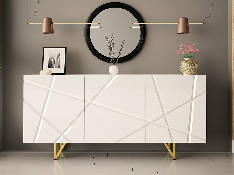 Ormarić Audis (Belo + Sjajno belo)