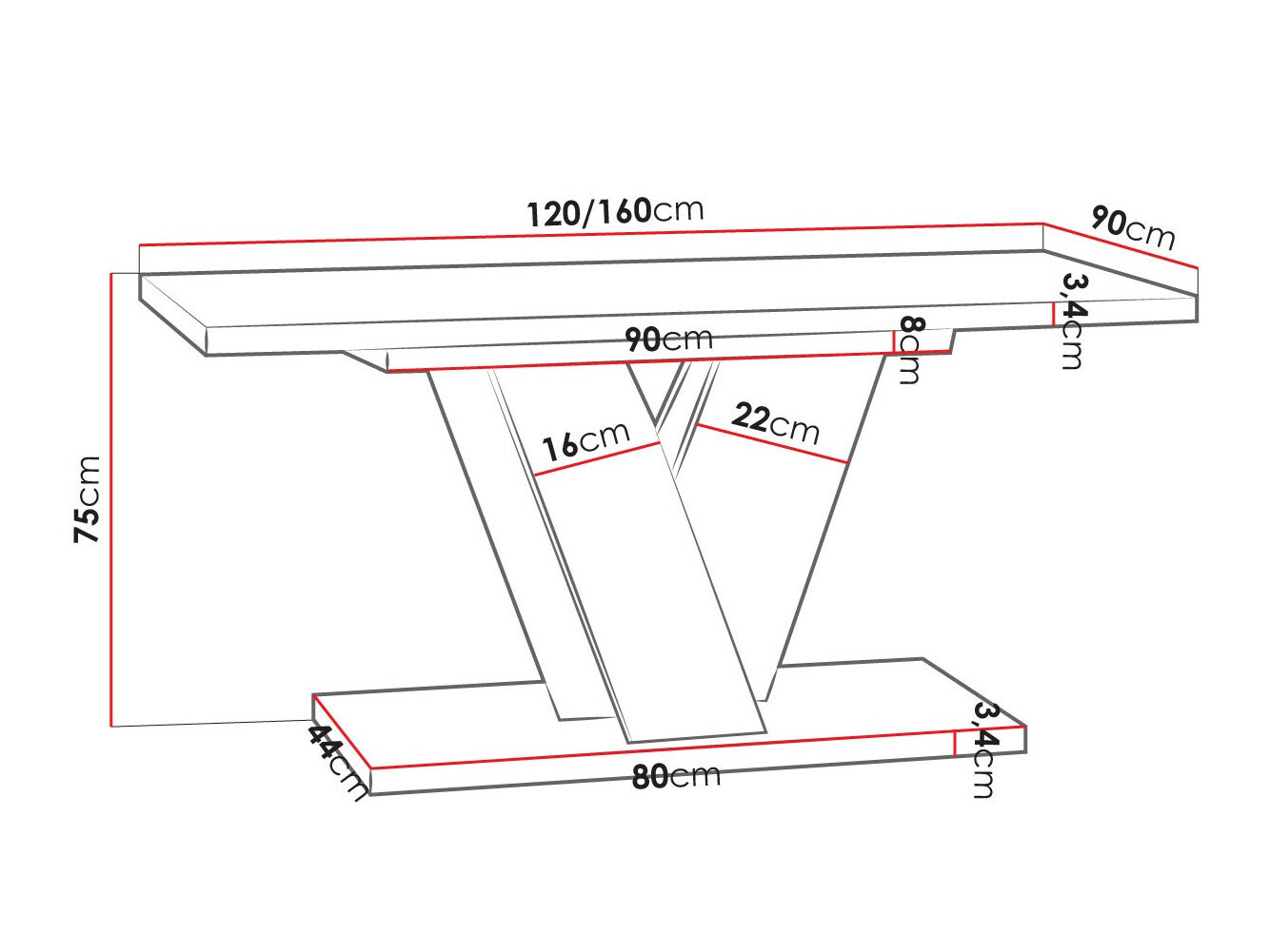 Sto Goodyear 125 (Sjajno crna + Beton)