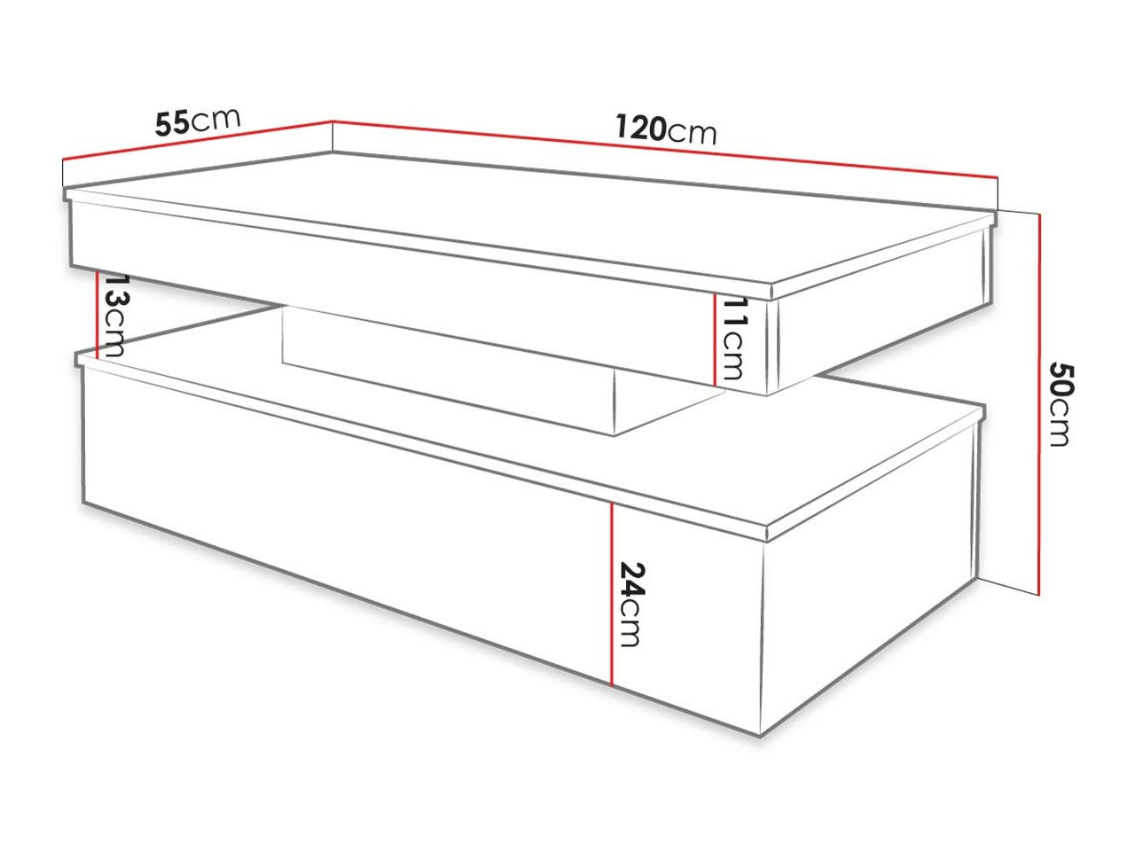 Stočić za kafu Monfero 100 (Belo + Sjajno belo)