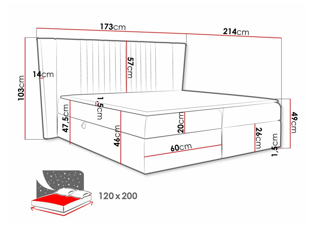 Boxspring krevet Fenestra (Magic Velvet 2260)