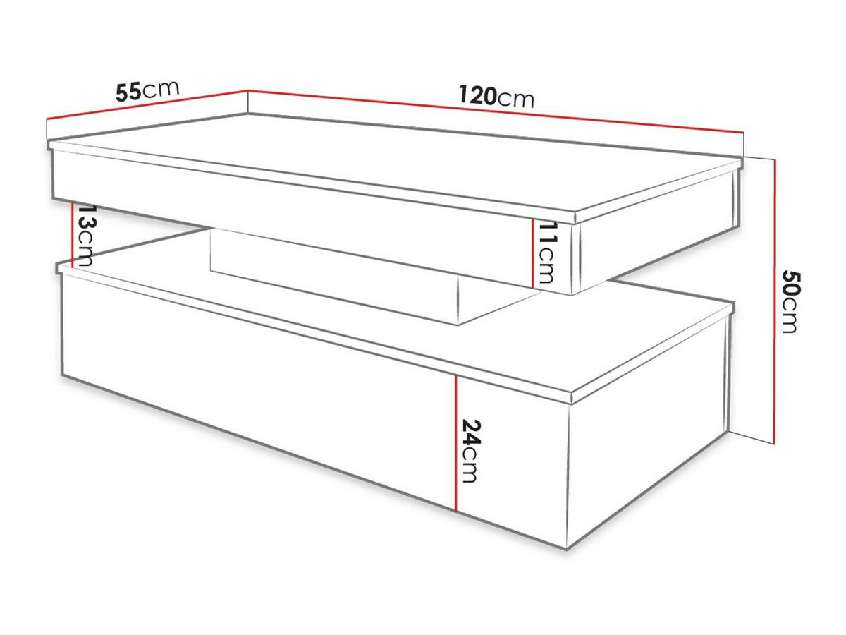 Stočić za kafu Monfero (Crno + Sjajno crna)