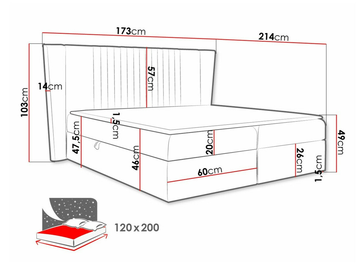 Boxspring krevet Baltimore 184 (Magic Velvet 2239)