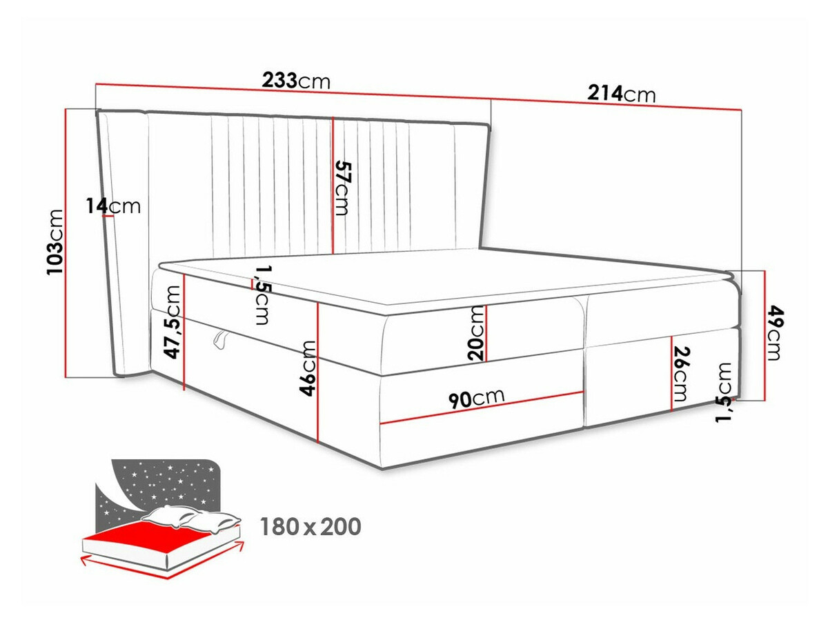 Boxspring krevet Baltimore 184 (Magic Velvet 2258)