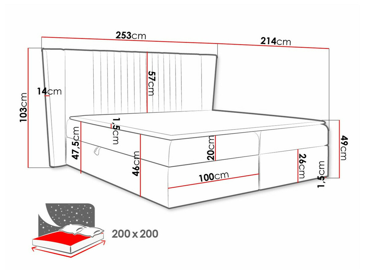 Boxspring krevet Fenestra (Magic Velvet 2217)