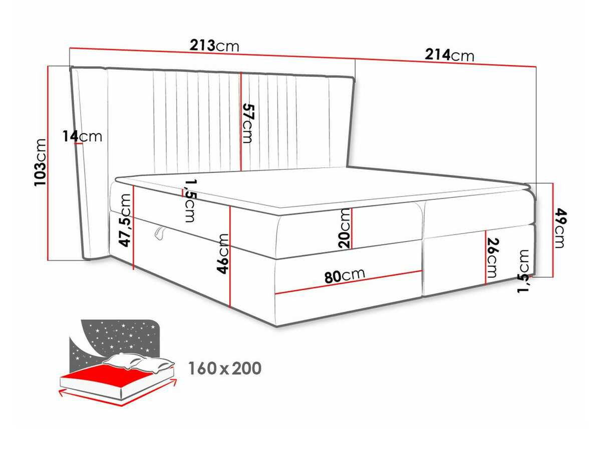 Boxspring krevet Fenestra (Magic Velvet 2225)