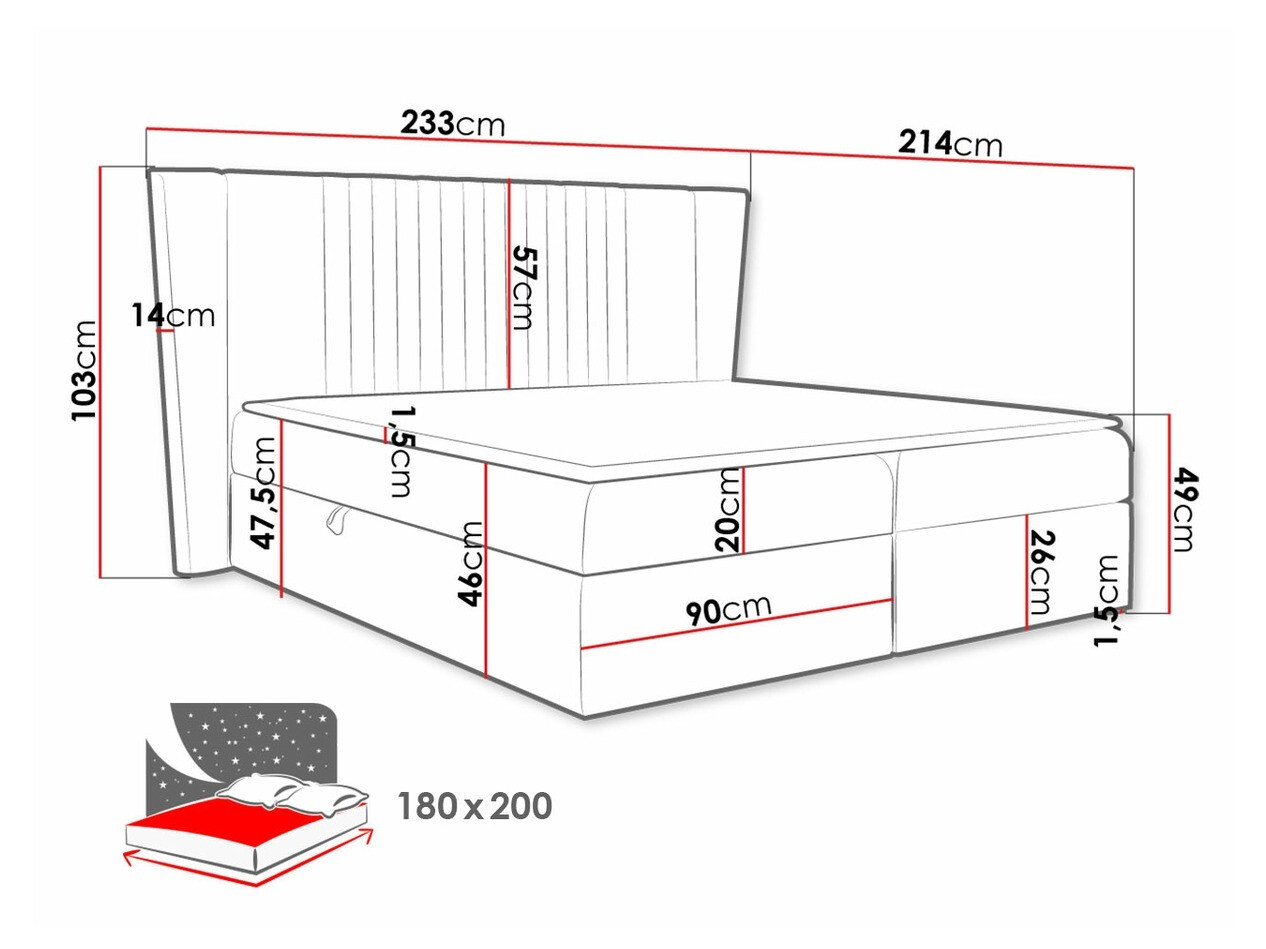 Boxspring krevet Fenestra (Magic Velvet 2260)
