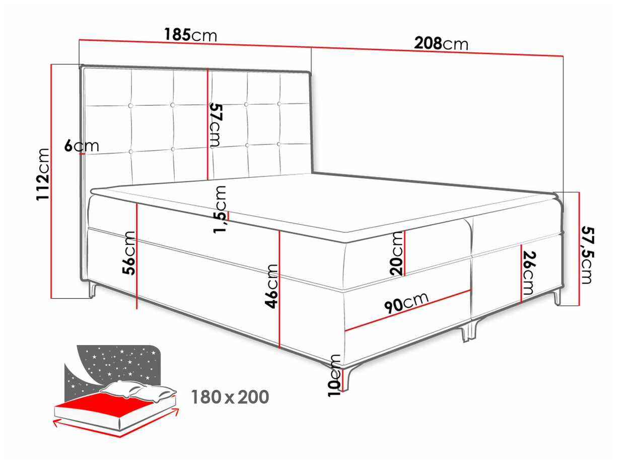 Boxspring krevet Porta (Fresh 1)