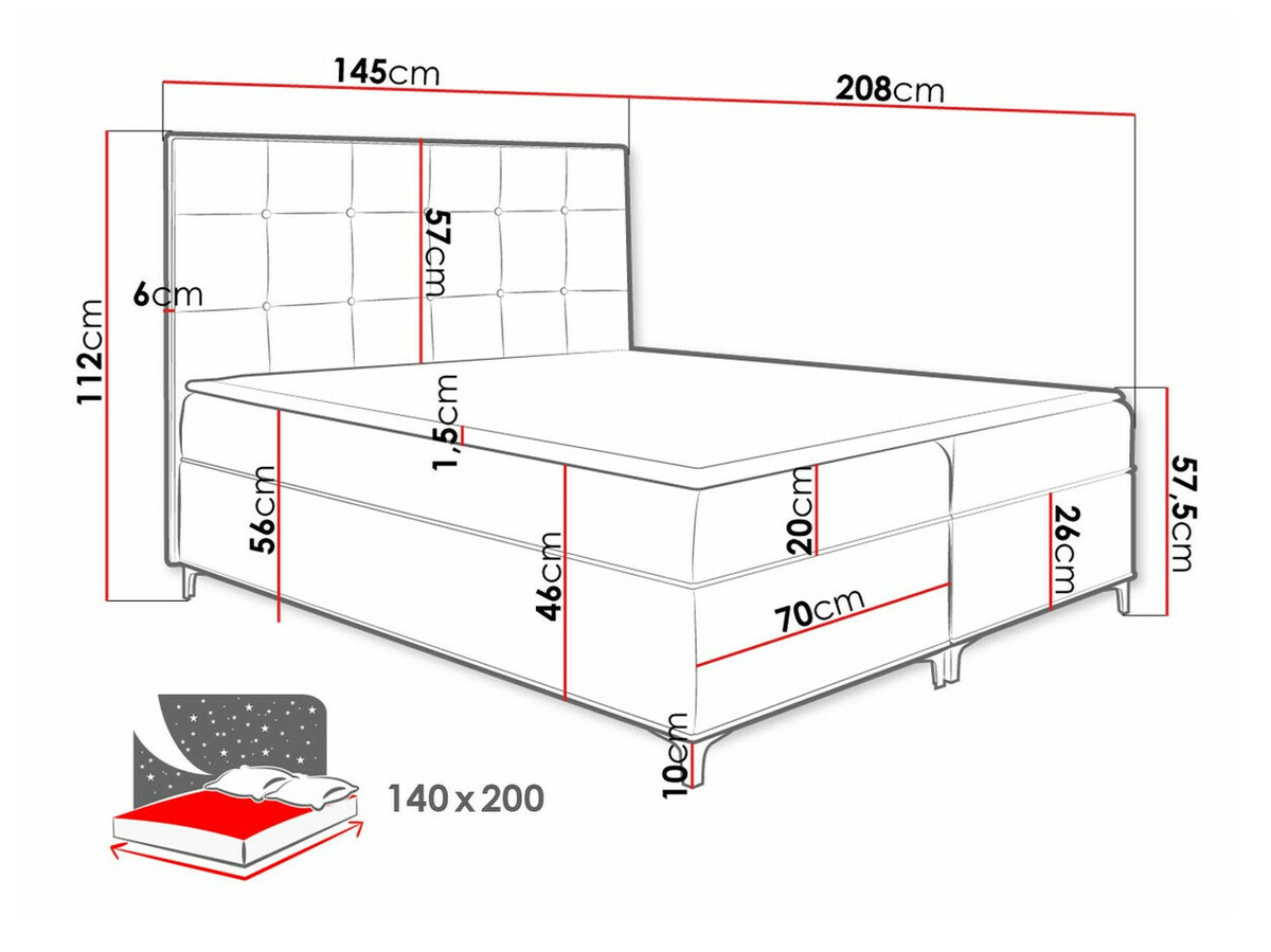 Boxspring krevet Porta (Fresh 33)