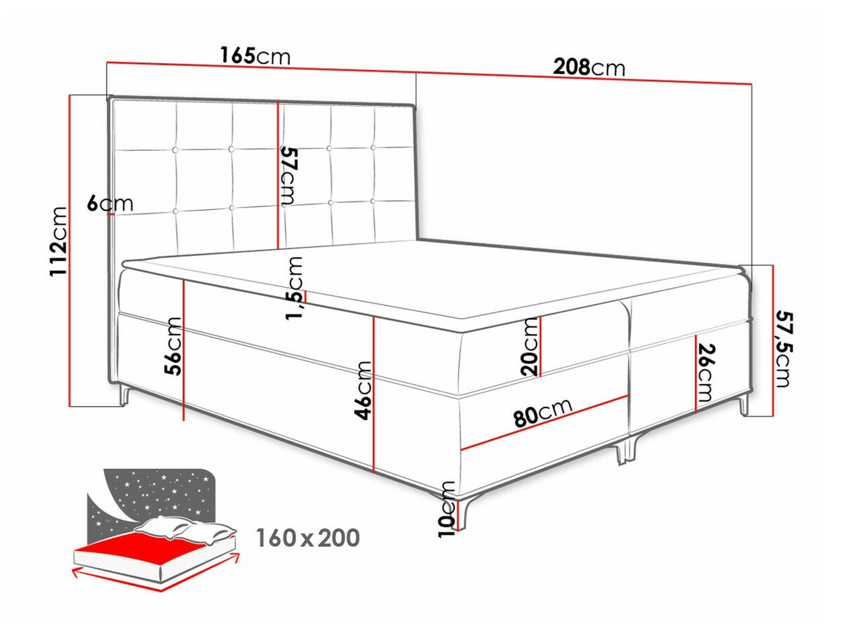 Boxspring krevet Porta (Fresh 8)