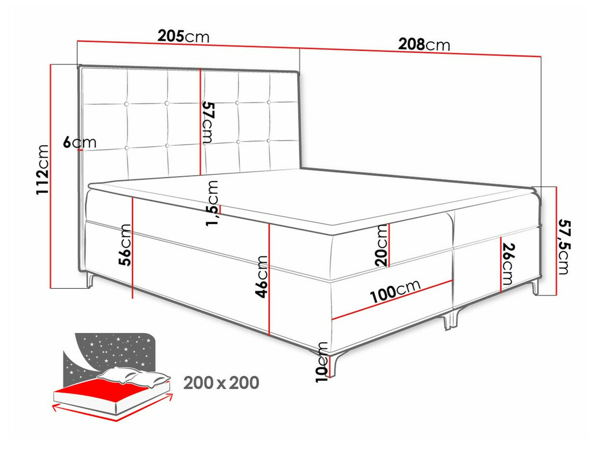 Boxspring krevet Porta (Fresh 9)